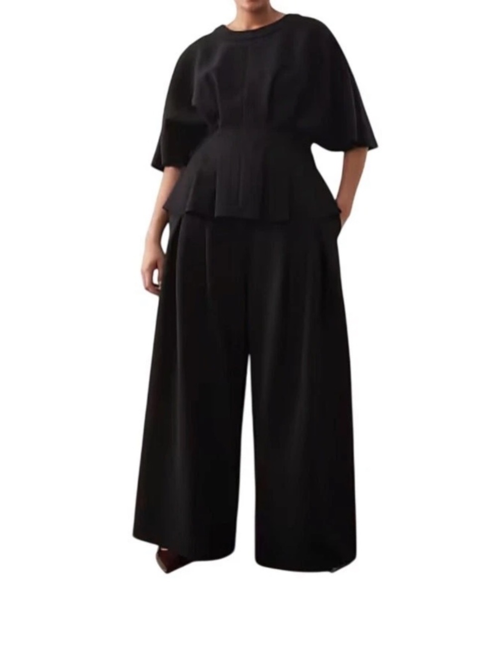 ARRANGE Curve Black Pleated Wide Leg Pants  Size 16 Black